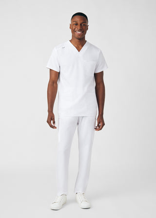 White Forward 4-Pocket V-Neck Top Scrubs