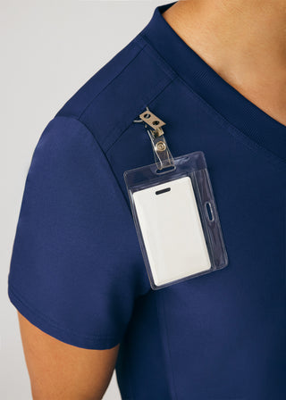 Navy Forward 2-Pocket V-Neck Top Scrubs