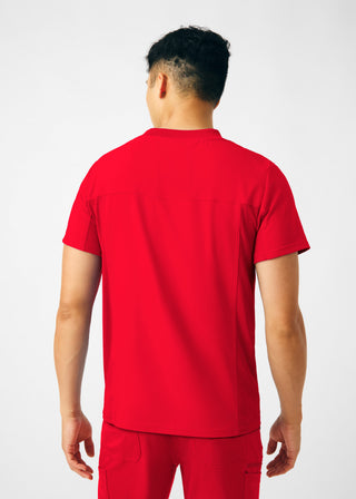 Red Forward 2-Pocket V-Neck Top Scrubs