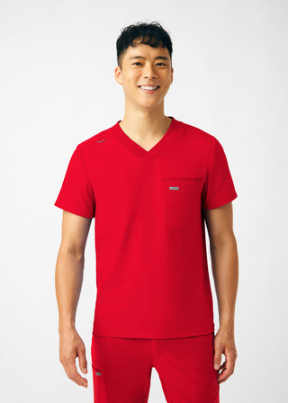 Red Forward 2-Pocket V-Neck Top Scrubs
