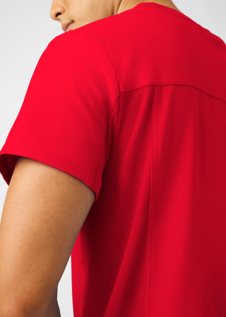 Red Forward 2-Pocket V-Neck Top Scrubs