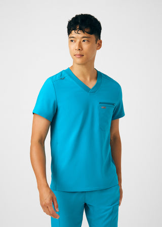 Teal Forward 2-Pocket V-Neck Top Scrubs