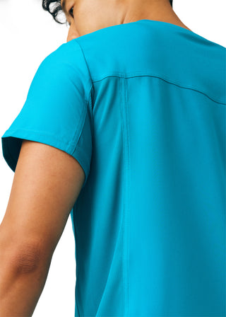 Teal Forward 2-Pocket V-Neck Top Scrubs
