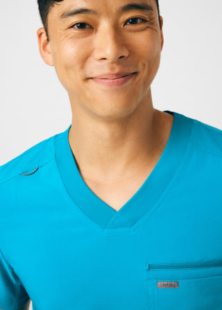 Teal Forward 2-Pocket V-Neck Top Scrubs