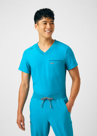 Teal Forward 2-Pocket V-Neck Top Scrubs