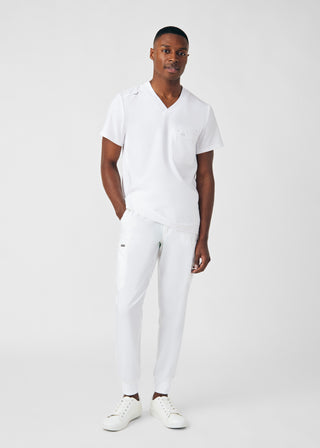 White Forward 2-Pocket V-Neck Top Scrubs