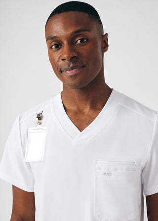 White Forward 2-Pocket V-Neck Top Scrubs