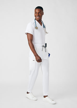 White Forward 2-Pocket V-Neck Top Scrubs
