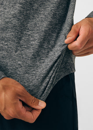 Heather Black Forward Long-Sleeve Tee Scrubs