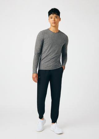 Heather Black Forward Long-Sleeve Tee Scrubs