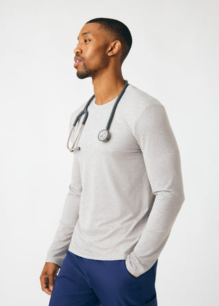 Heather Light Gray Forward Long-Sleeve Tee Scrubs