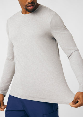 Heather Light Gray Forward Long-Sleeve Tee Scrubs