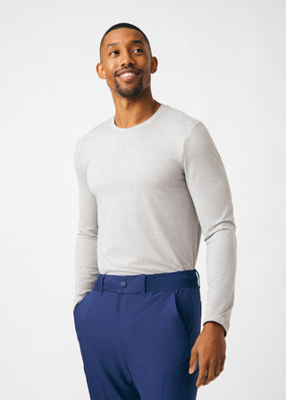 Heather Light Gray Forward Long-Sleeve Tee Scrubs