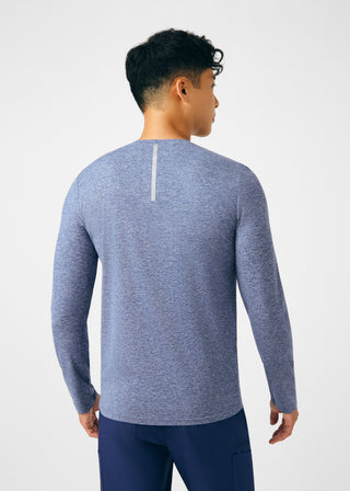 Heather Navy Forward Long-Sleeve Tee Scrubs