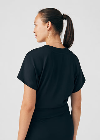 Black Forward 2-Pocket V-Neck Top Scrubs