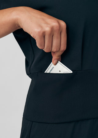 Black Forward 2-Pocket V-Neck Top Scrubs