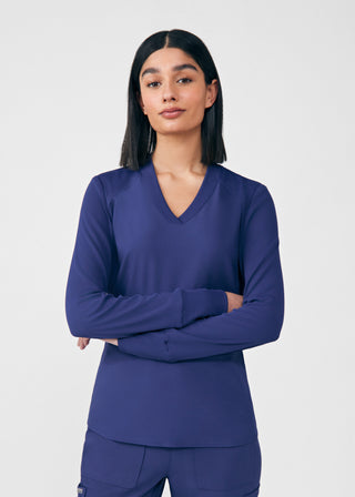 Navy Forward 2-Pocket V-Neck Top Scrubs