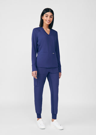 Navy Forward 2-Pocket V-Neck Top Scrubs
