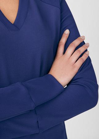 Navy Forward 2-Pocket V-Neck Top Scrubs