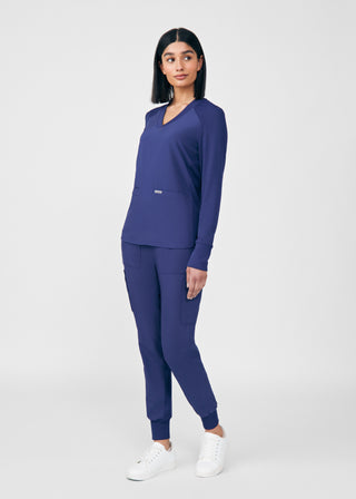 Navy Forward 2-Pocket V-Neck Top Scrubs