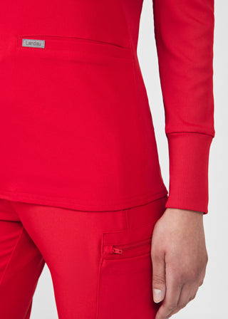 Red Forward 2-Pocket V-Neck Top Scrubs