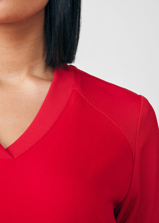Red Forward 2-Pocket V-Neck Top Scrubs