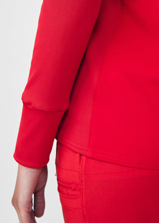 Red Forward 2-Pocket V-Neck Top Scrubs