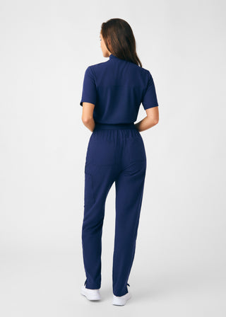 Navy Beyond Happy 7-Pocket Cargo Jumpsuit Scrubs
