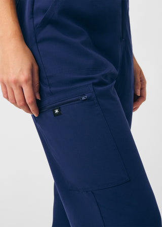 Navy Beyond Happy 7-Pocket Cargo Jumpsuit Scrubs