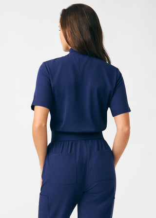 Navy Beyond Happy 7-Pocket Cargo Jumpsuit Scrubs