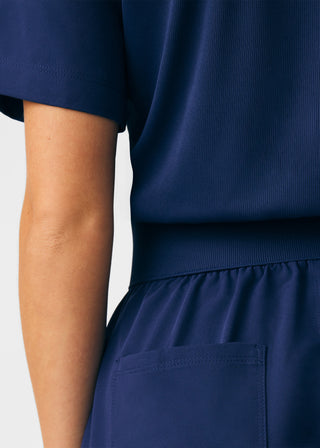 Navy Beyond Happy 7-Pocket Cargo Jumpsuit Scrubs