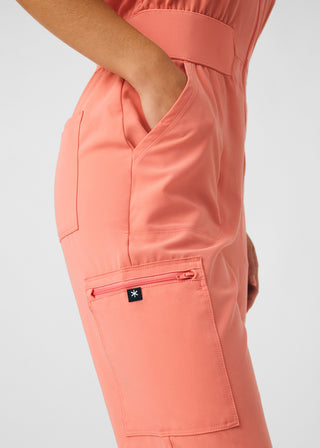 Ocean Coral Beyond Happy 7-Pocket Cargo Jumpsuit Scrubs