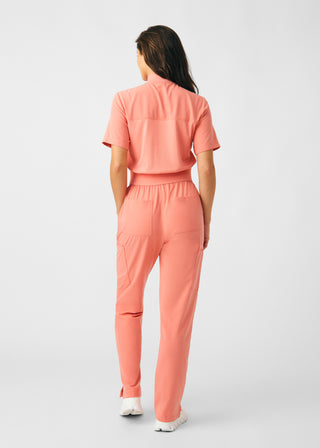 Ocean Coral Beyond Happy 7-Pocket Cargo Jumpsuit Scrubs