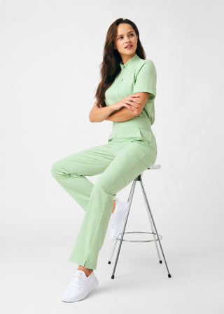 Quiet Green Beyond Happy 7-Pocket Cargo Jumpsuit Scrubs