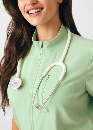 Quiet Green Beyond Happy 7-Pocket Cargo Jumpsuit Scrubs