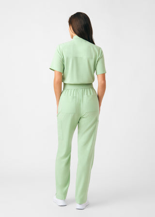 Quiet Green Beyond Happy 7-Pocket Cargo Jumpsuit Scrubs