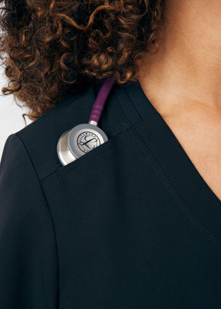 Black Beyond Happy 3-Pocket Bodysuit Scrubs