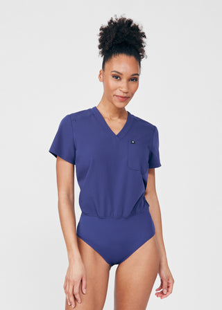 Navy Beyond Happy 3-Pocket Bodysuit Scrubs