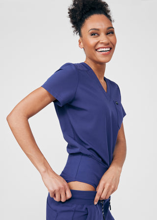 Navy Beyond Happy 3-Pocket Bodysuit Scrubs
