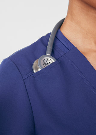 Navy Beyond Happy 3-Pocket Bodysuit Scrubs
