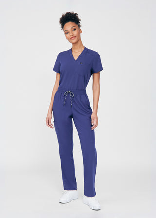 Navy Beyond Happy 3-Pocket Bodysuit Scrubs
