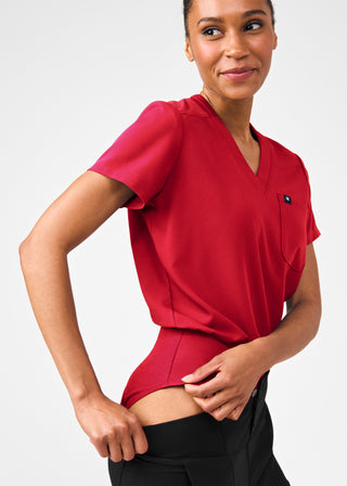 Rio Red Beyond Happy 3-Pocket Bodysuit Scrubs