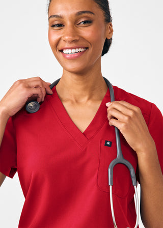 Rio Red Beyond Happy 3-Pocket Bodysuit Scrubs