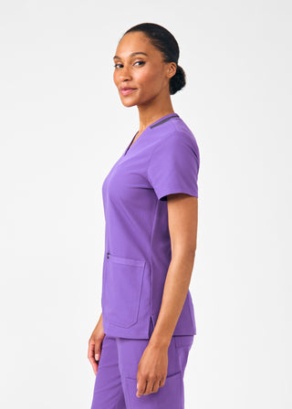 Acai Beyond Happy 3-Pocket V-Neck Top Scrubs