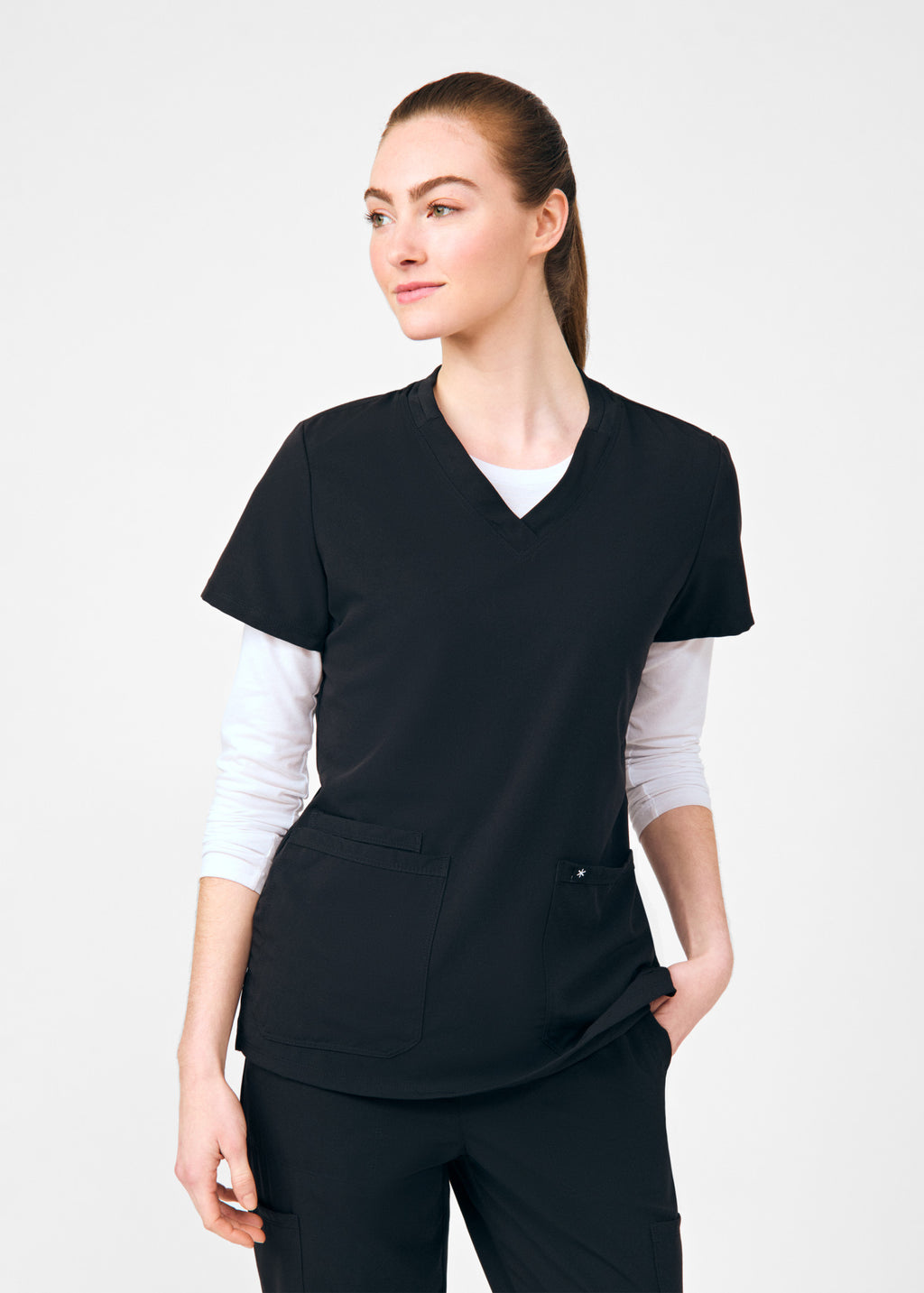 Beyond Scrubs Beyond Happy 3-Pocket V-Neck Scrub Top | Kindthread