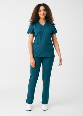 Caribbean Beyond Happy 3-Pocket V-Neck Top Scrubs