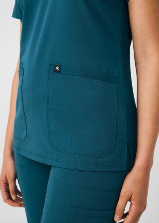 Caribbean Beyond Happy 3-Pocket V-Neck Top Scrubs