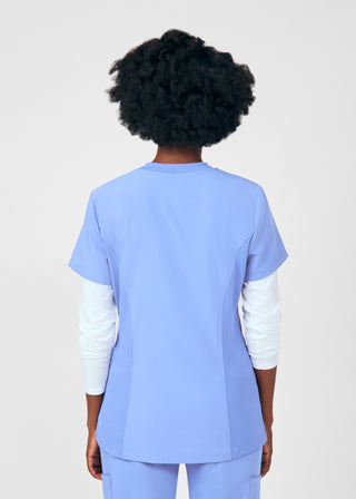 Ceil Beyond Happy 3-Pocket V-Neck Top Scrubs