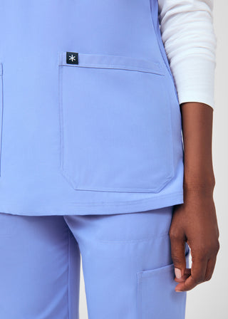 Ceil Beyond Happy 3-Pocket V-Neck Top Scrubs