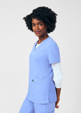 Ceil Beyond Happy 3-Pocket V-Neck Top Scrubs